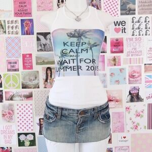 y2k keep calm wait for summer graphic ribbed tank size S/M